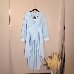 Baby Blue Hi Low Flare Shirt